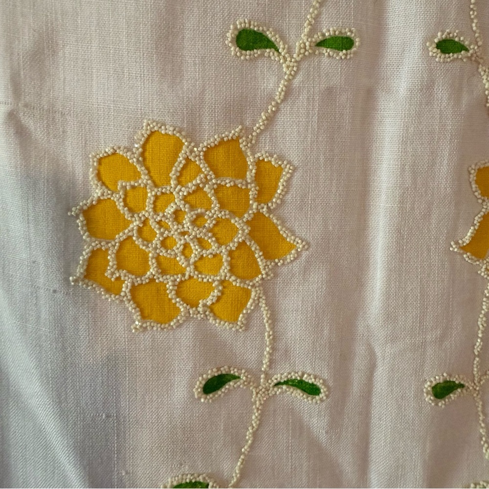 Vintage 1960s Beaded Floral Shift Dress – Size Apx  XS/S - Picture 7 of 8